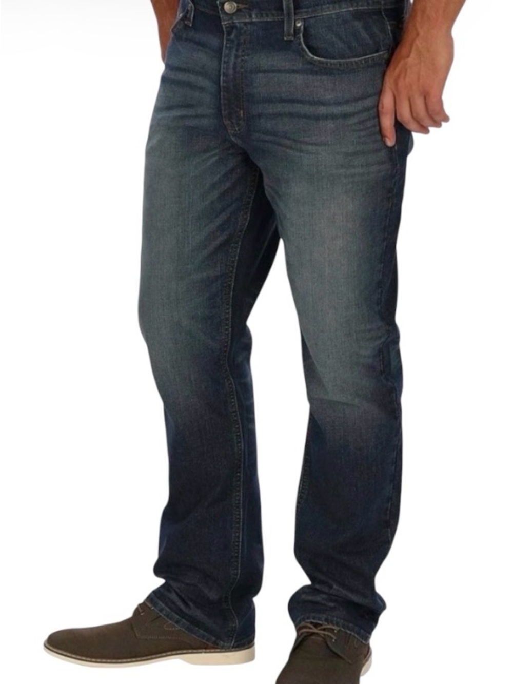 George Men's Straight Cut Blue Denim Jeans Size 38x30